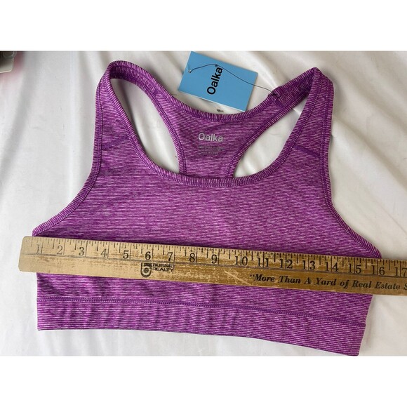 Oalka Womens Racerback Sports Bras Fitness Medium Support Workout Running  L - Picture 3 of 6